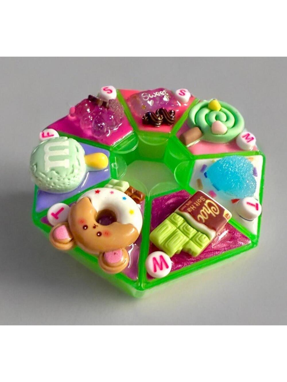 Decoden Handmade Pill Case, Kawaii Sweets Junk Box, Medicine Organizer Storage